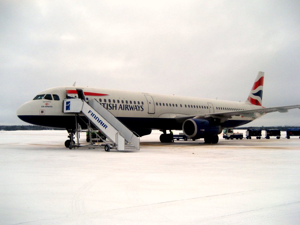 Brittish airways landade på Kuusamo flygfält